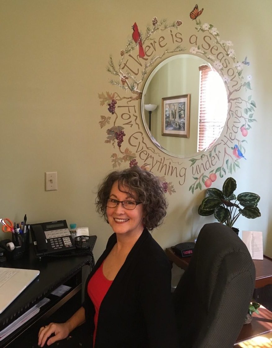 Karen Garrison, office manager, in the practice lobby